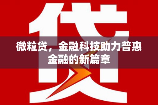 枝江微粒贷，金融科技助力普惠金融的新篇章