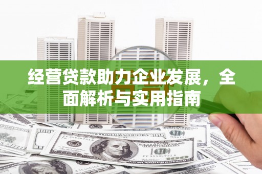枝江经营贷款助力企业发展，全面解析与实用指南