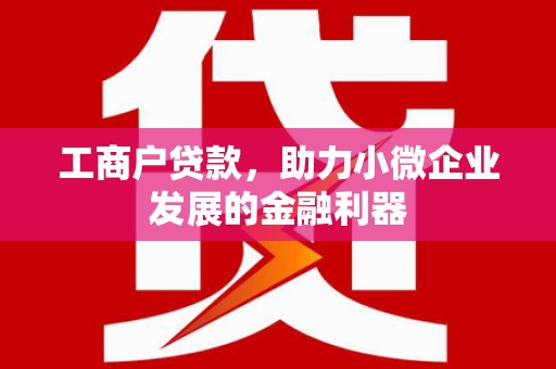 枝江工商户贷款，助力小微企业发展的金融利器