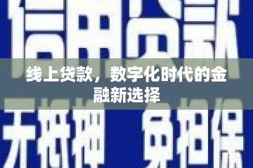 枝江线上贷款，数字化时代的金融新选择