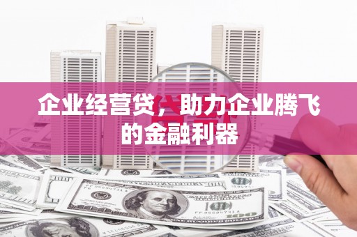 枝江企业经营贷，助力企业腾飞的金融利器