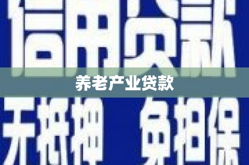 枝江养老产业贷款