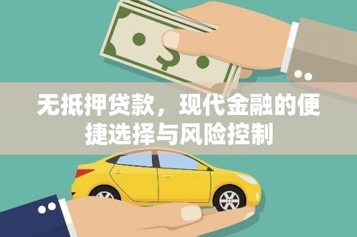 枝江无抵押贷款，现代金融的便捷选择与风险控制