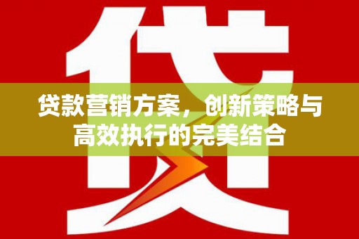 枝江贷款营销方案，创新策略与高效执行的完美结合