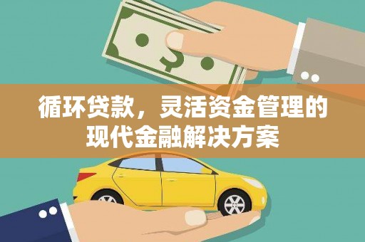 枝江循环贷款，灵活资金管理的现代金融解决方案