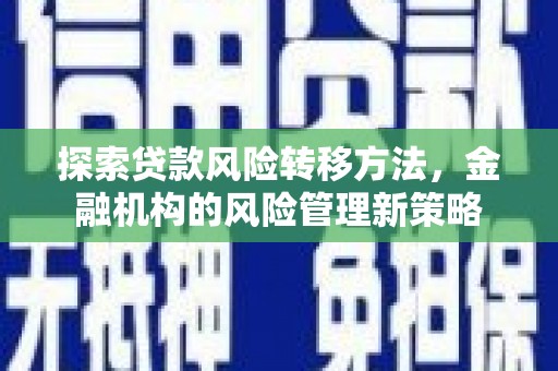 枝江探索贷款风险转移方法，金融机构的风险管理新策略