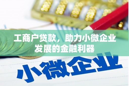 枝江工商户贷款，助力小微企业发展的金融利器