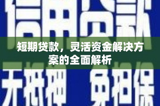 枝江短期贷款，灵活资金解决方案的全面解析