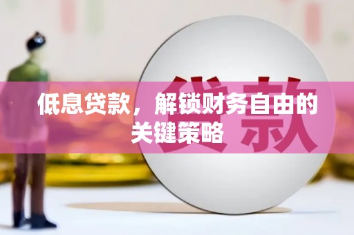 枝江低息贷款，解锁财务自由的关键策略