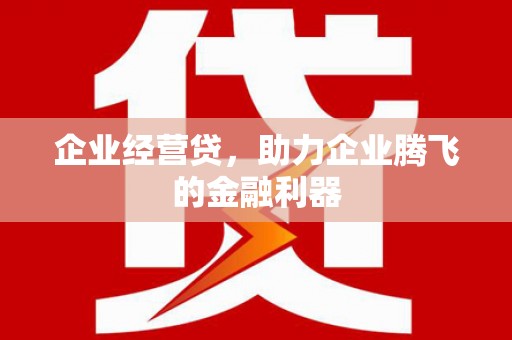 枝江企业经营贷，助力企业腾飞的金融利器