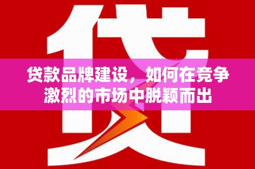 枝江贷款品牌建设，如何在竞争激烈的市场中脱颖而出