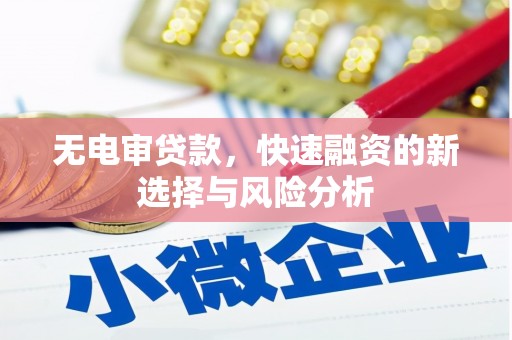 枝江无电审贷款，快速融资的新选择与风险分析