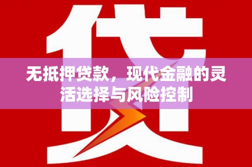 枝江无抵押贷款，现代金融的灵活选择与风险控制