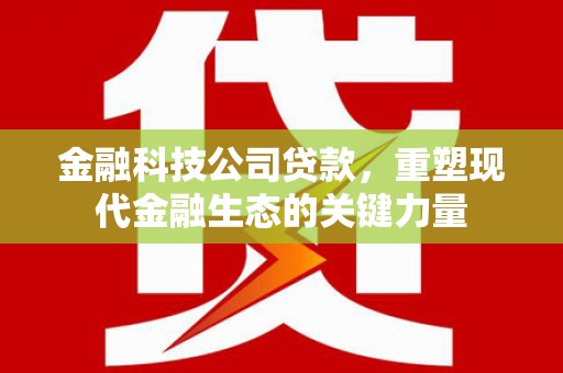 枝江金融科技公司贷款，重塑现代金融生态的关键力量