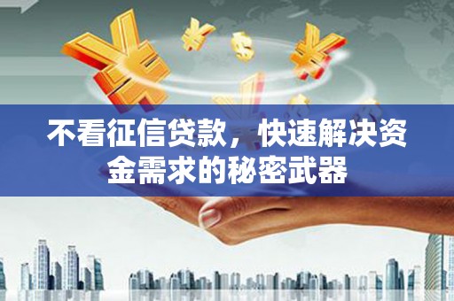 枝江不看征信贷款，快速解决资金需求的秘密武器