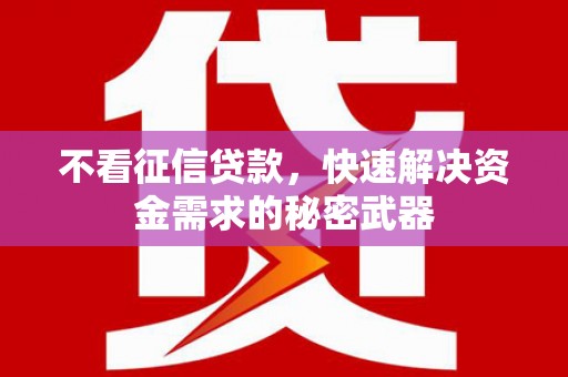 枝江不看征信贷款，快速解决资金需求的秘密武器