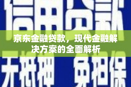 枝江京东金融贷款，现代金融解决方案的全面解析
