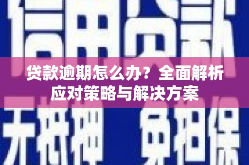 枝江贷款逾期怎么办？全面解析应对策略与解决方案