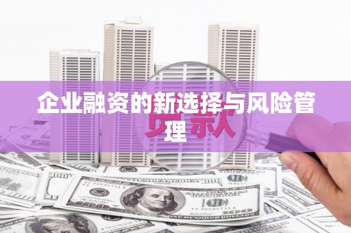 枝江企业融资的新选择与风险管理