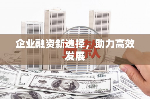 枝江企业融资新选择，助力高效发展